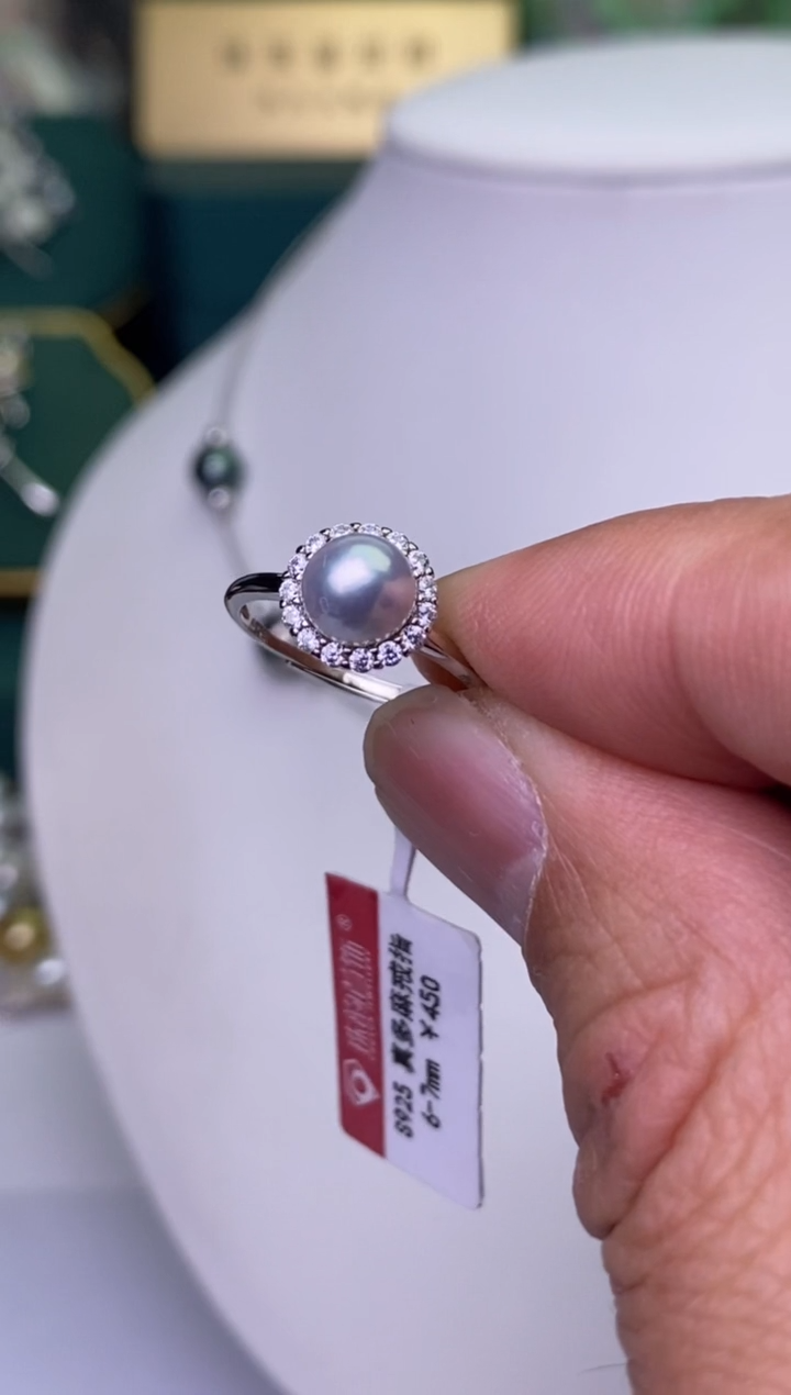 【闪购商品】海水珍珠戒指银S925镶嵌78