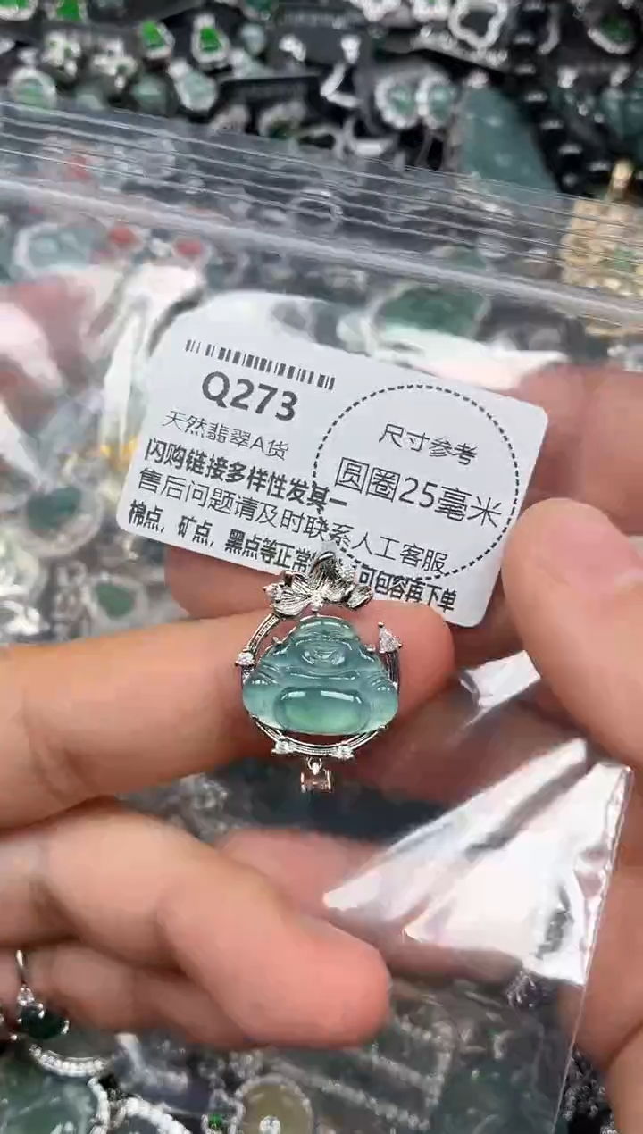 翡翠未镶嵌颈饰Q273吊坠