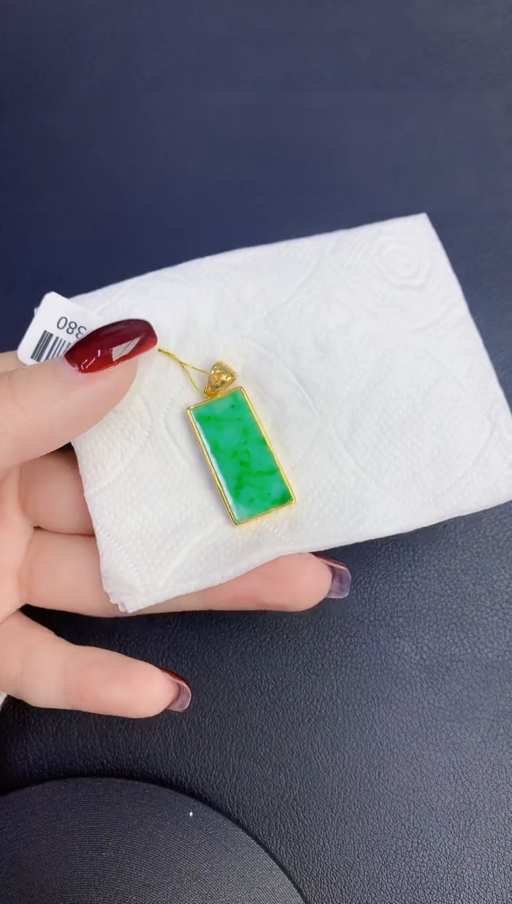 颈饰银S925镶嵌翡翠缅甸天然翡翠A货