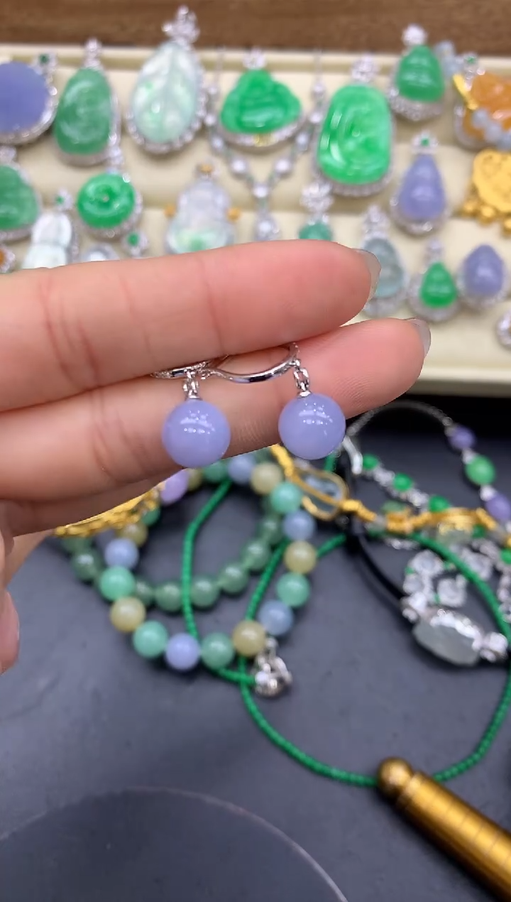 【闪购商品】翡翠耳饰18K金镶嵌431-中国好珍宝