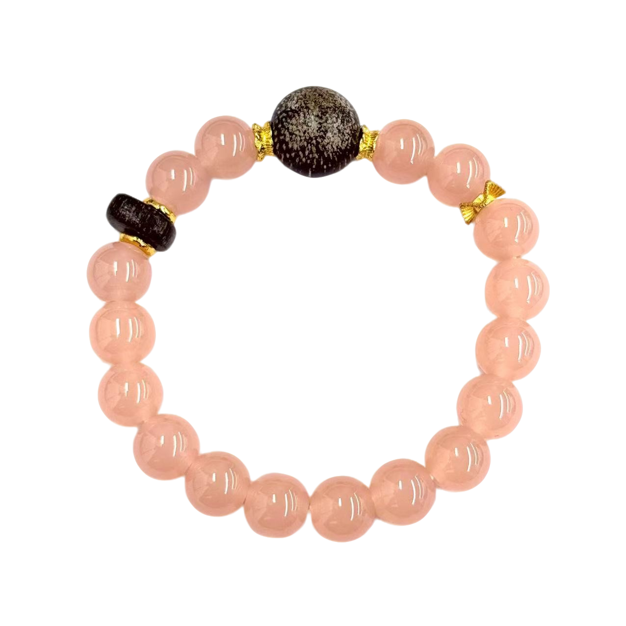 【符老板】s1451-国风设计款三姑娘圆珠手串-石英质玉-赠礼盒