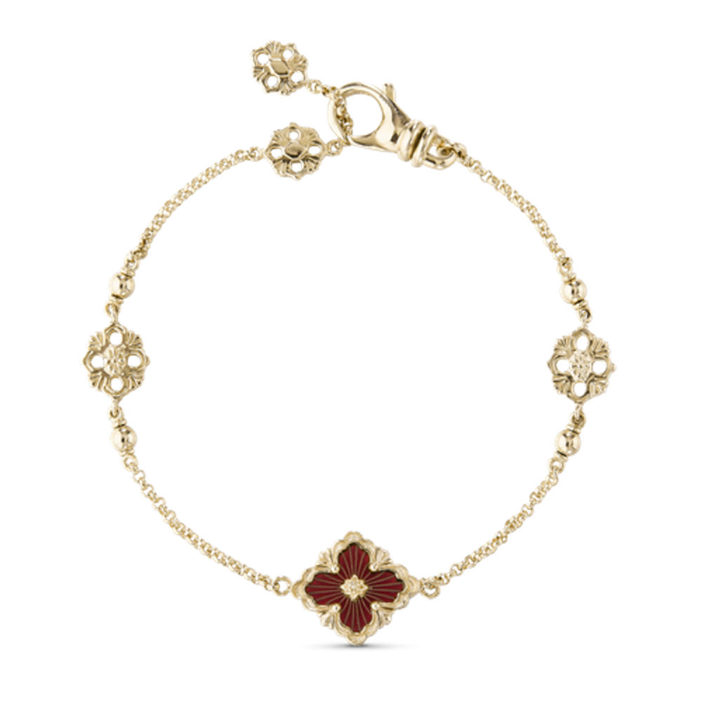 未使用 BUCCELLATI/布契拉提 OPERA系列 黄金红色珐琅歌剧院手链