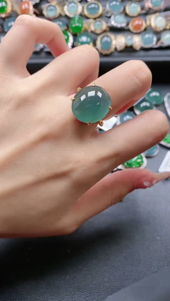 【闪购商品】翡翠戒指银S925镶嵌-600