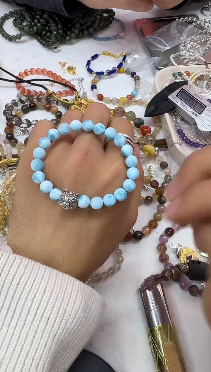 未镶嵌针钠钙石（海纹石）手串J****s1225m015多样性发其一