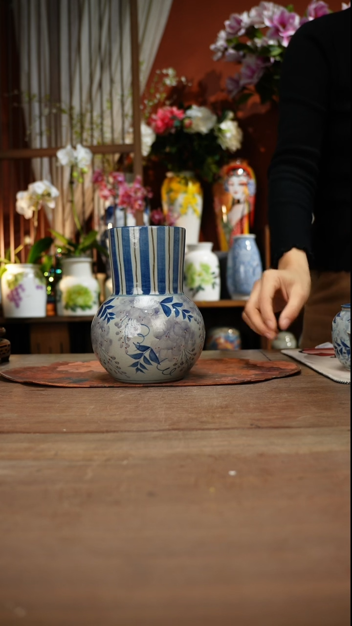当代高温釉下彩手绘陶瓷餐具