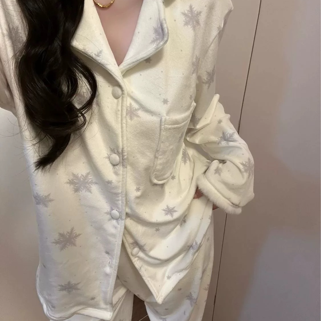 SIEOYJIEA/私迹大榕家viki【雪绒童梦】女款气质长袖家居服套装