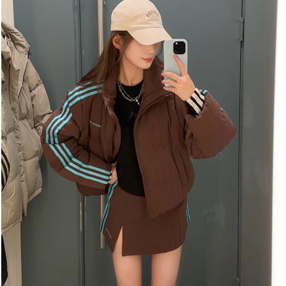 adidas/阿迪达斯三叶草保暖运动600蓬鸭绒面包人字形羽绒服KG4909