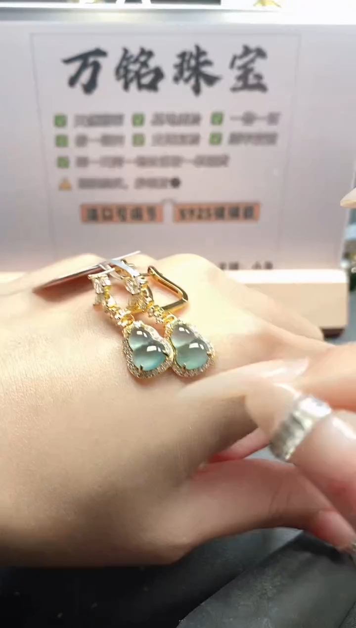 银S925镶嵌戒指翡翠51511