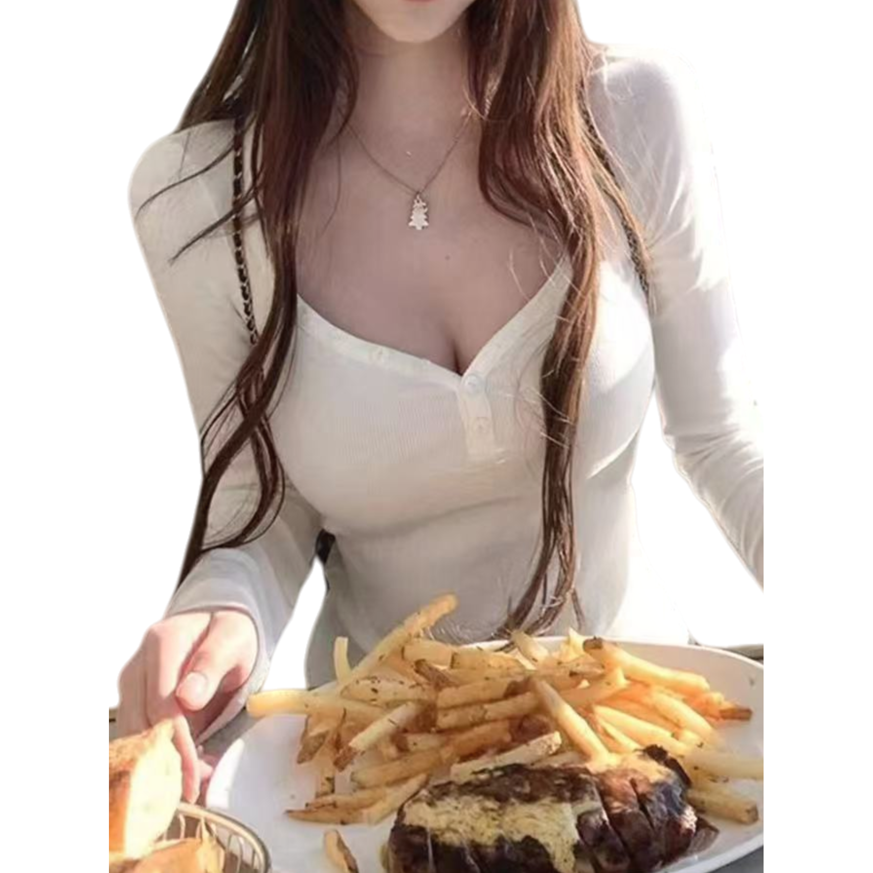 爆单猪家【怦然心动】（加绒款）长袖T恤修身显瘦磨毛打底衫8888