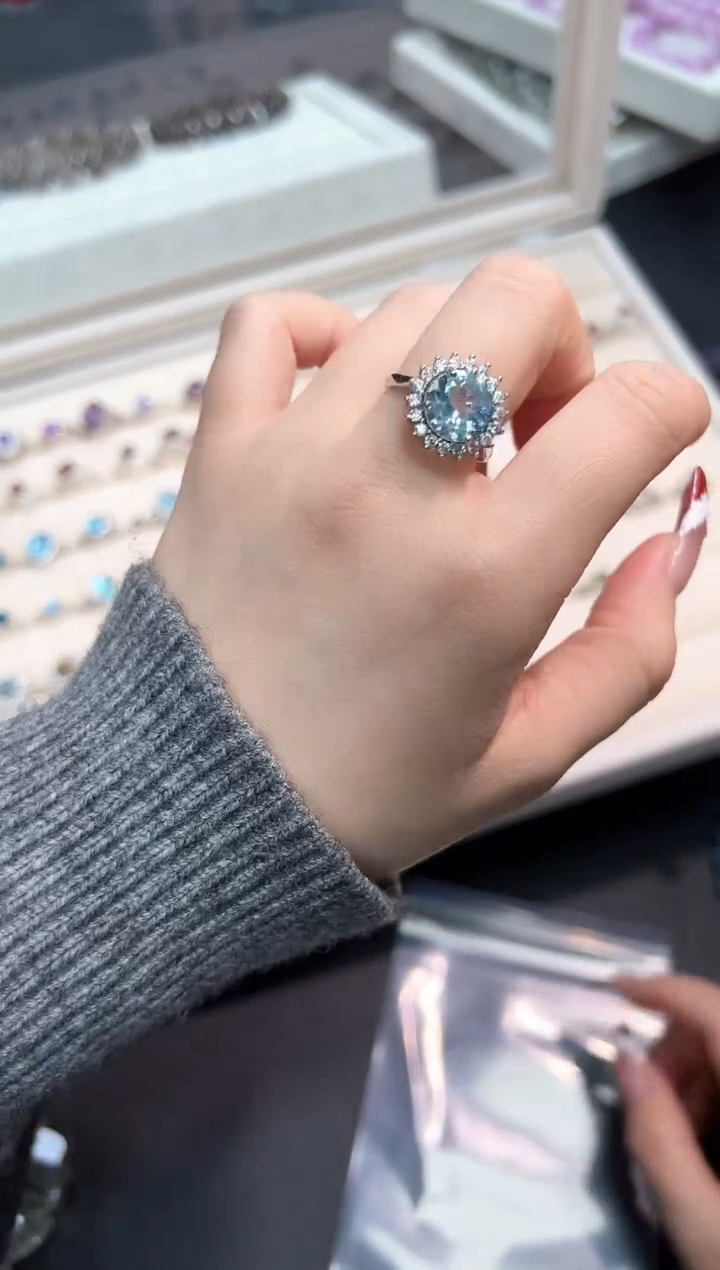 【闪购商品】托帕石戒指银S925镶嵌82A多样性发其一/1个