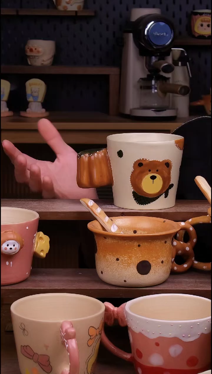 杯子陶景德镇可爱设计师款陶瓷