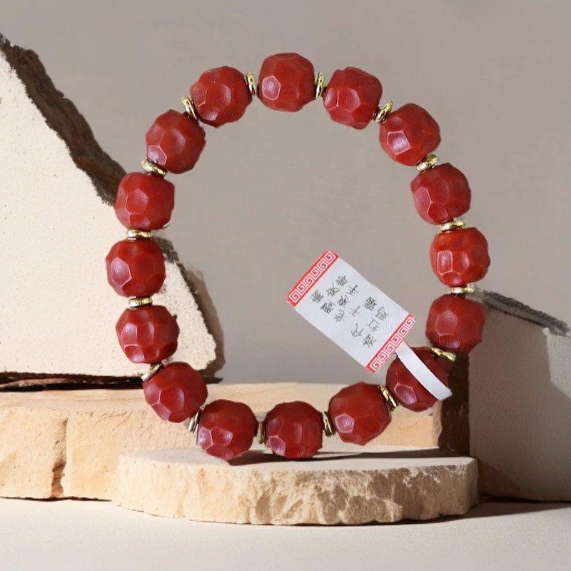 DZ7696 老型南红 干枣皮 玛瑙 手串-FS