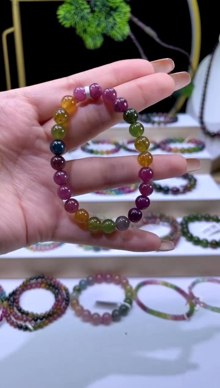 未镶嵌手串碧玺7mm+单圈多样性发货