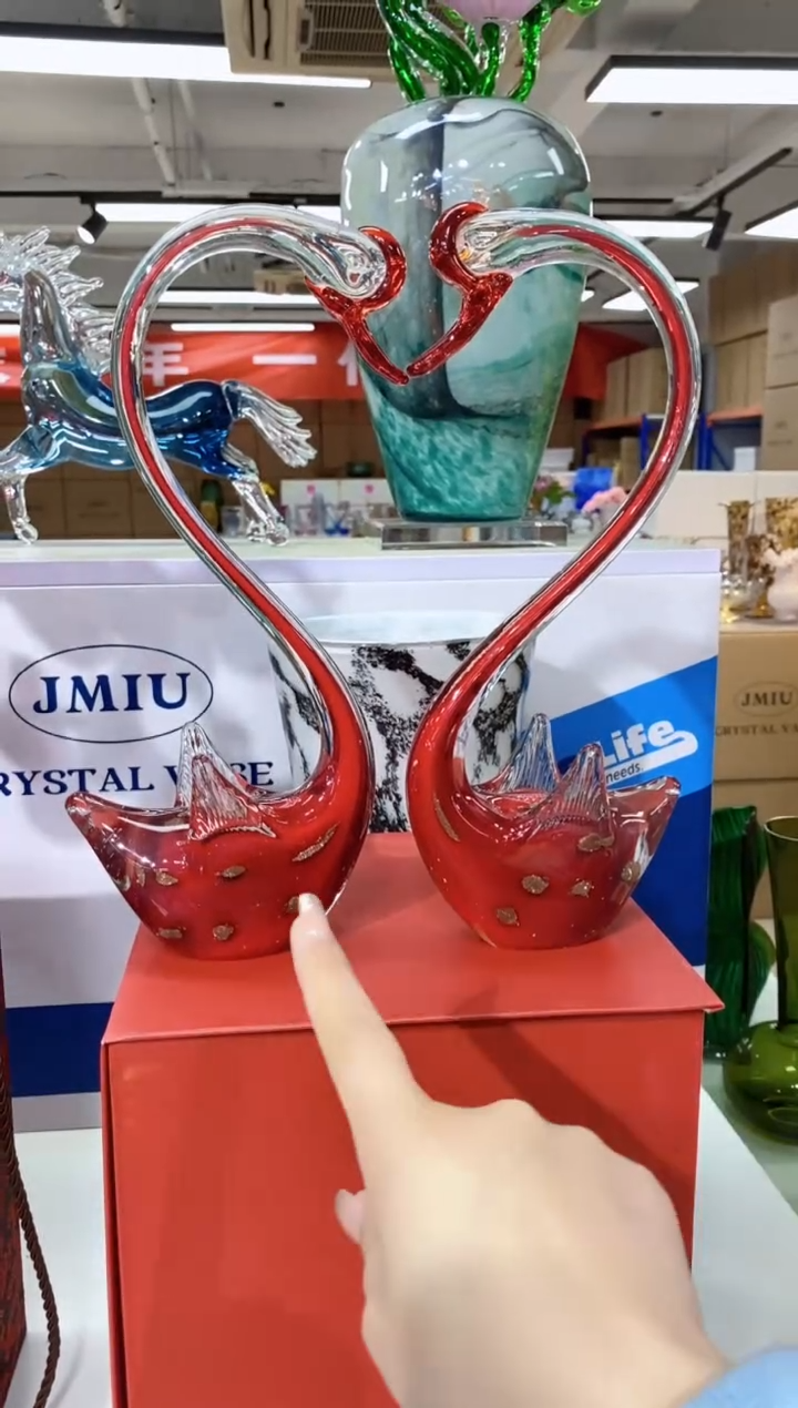 【闪购商品】玻璃锦鸿JMIU-红色天鹅