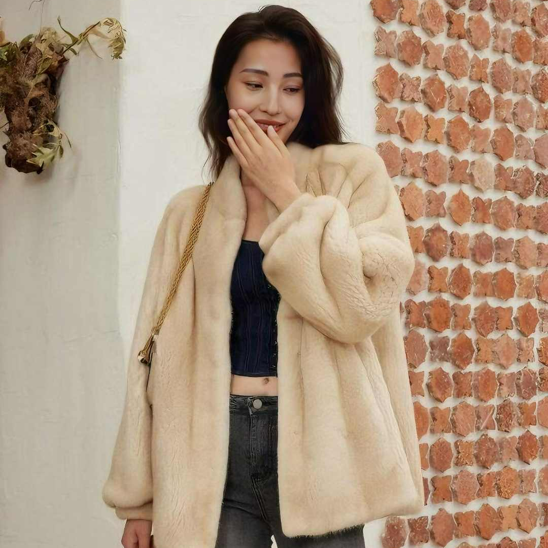 IMANLY【柏林少女】紫金短二秋冬时尚女款皮草休闲服水貂外套