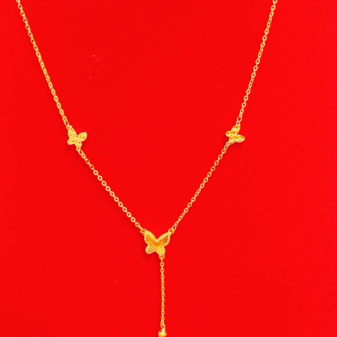 链子足银 足银项链新款时尚项链 نازۇك قاپلىما ئالتۇنلىرى 098