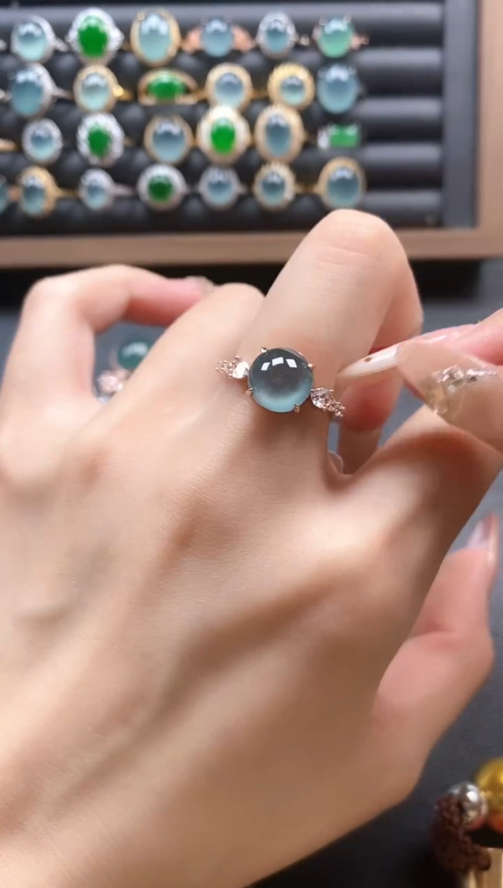 银S925镶嵌戒指翡翠515