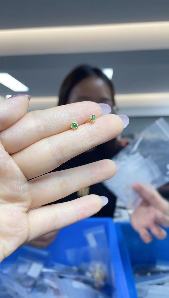 翡翠银S925镶嵌耳饰（多样性发一件）