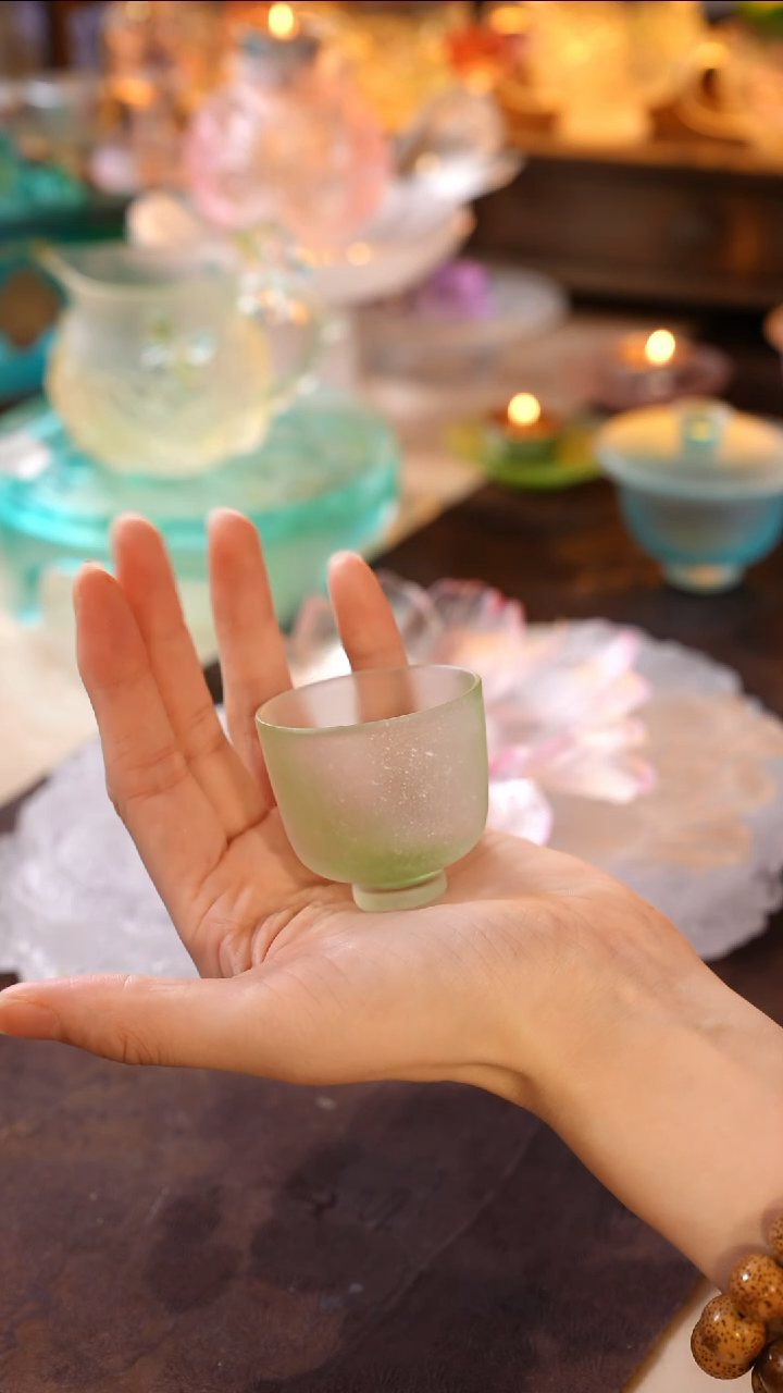 手工艺品琉璃和乐琉璃杯1只瑕疵 