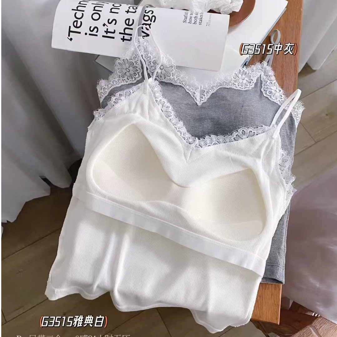 2025新款夏季必备时尚百搭休闲女装背心吊带网红美背性感蕾丝3515