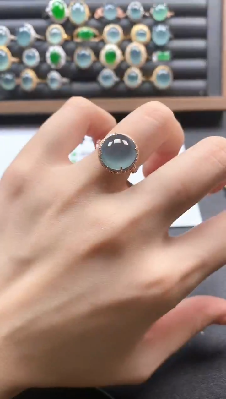 银S925镶嵌戒指翡翠51151