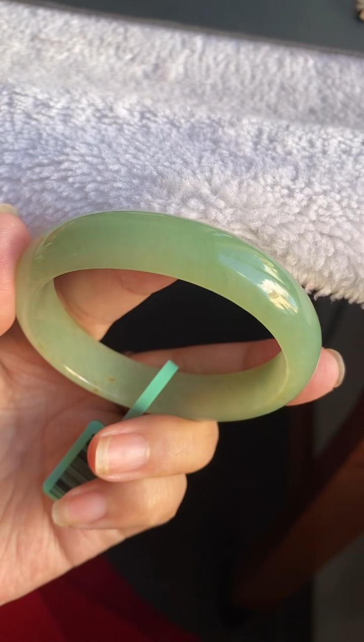 未镶嵌手镯翡翠（巨推荐）冰透胶满色宝石碧绿贵妃11号