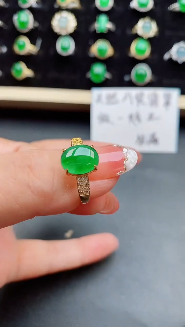 【闪购商品】翡翠戒指银S925镶嵌850080