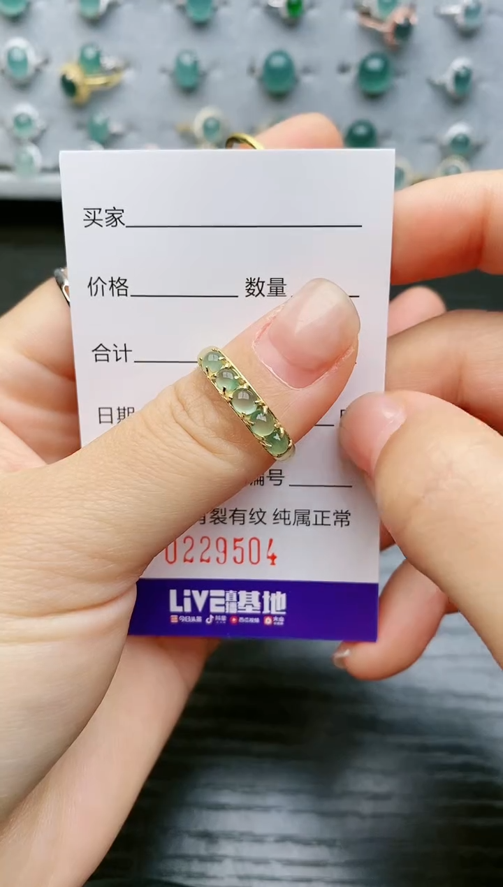 【闪购商品】翡翠戒指银S925镶嵌9504