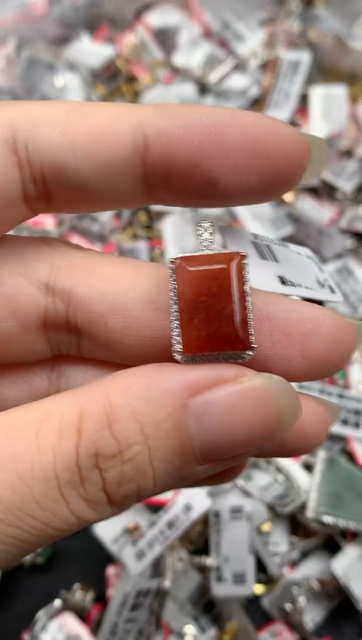 翡翠戒指银S925镶嵌天然A货缅甸翡翠