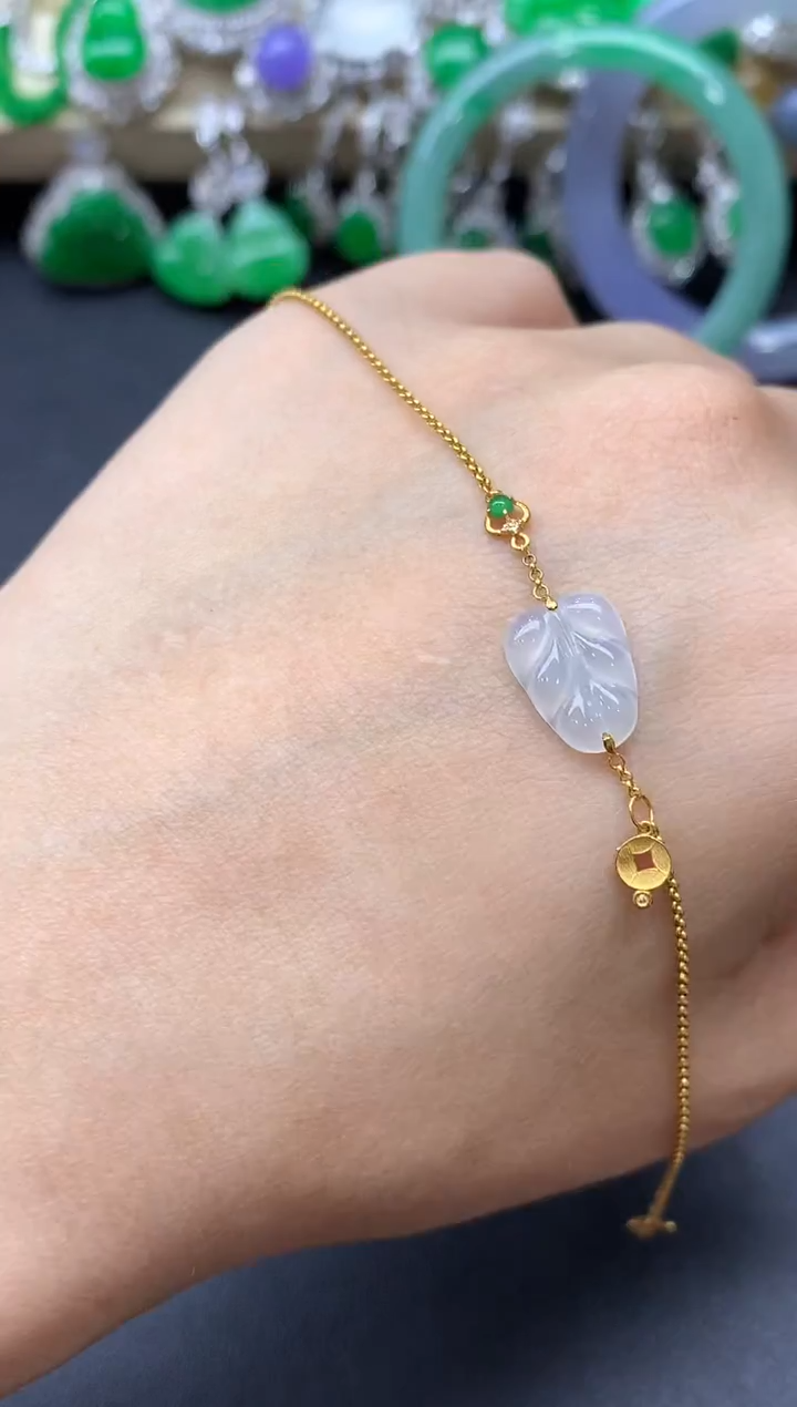 18K金镶嵌手链翡翠211-中国好珍宝1