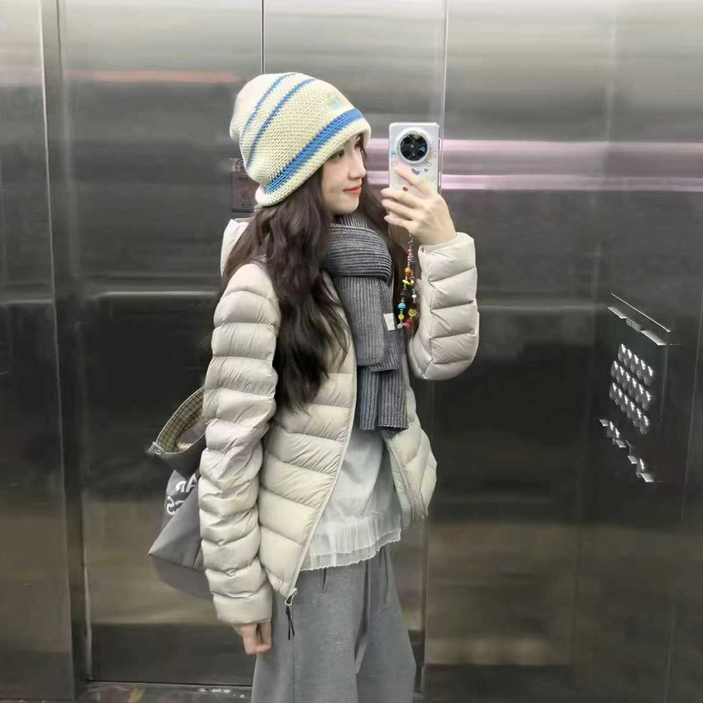 【QICIFIER】排骨羽绒服 冬季保暖百搭显瘦加厚羽绒服瑜伽外套 7850