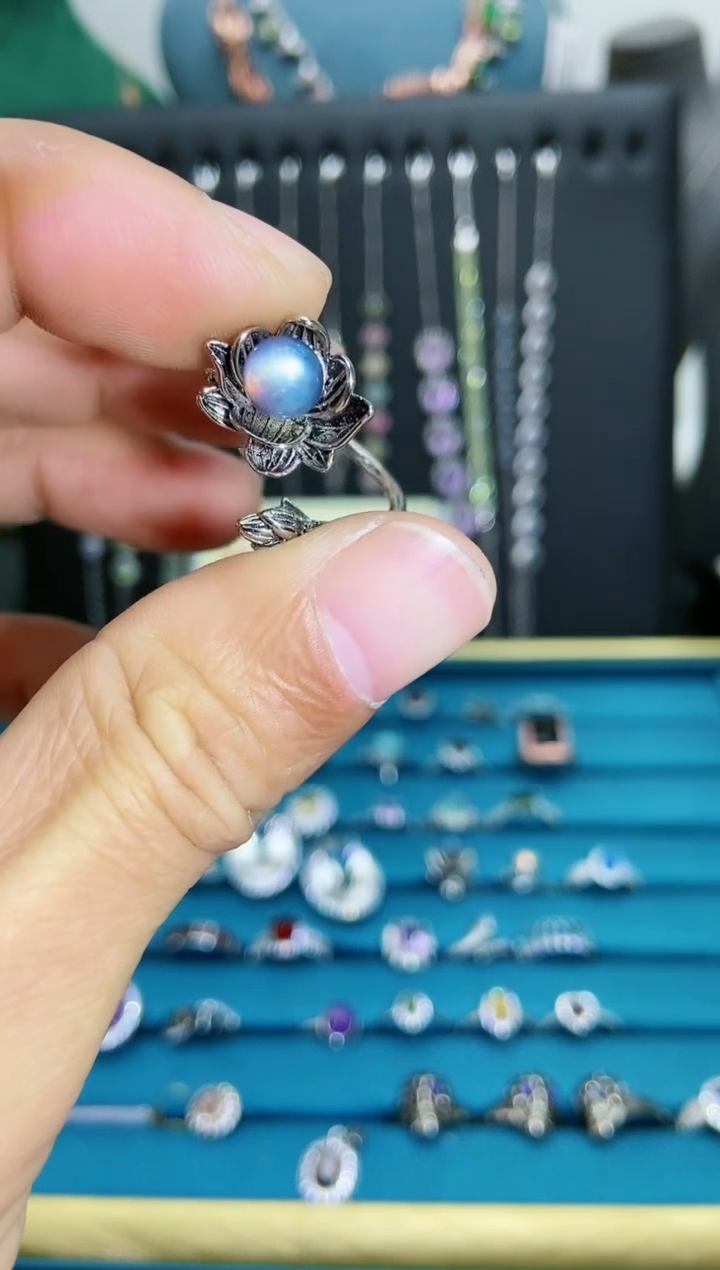 【闪购商品】月光石戒指银S925镶嵌1211