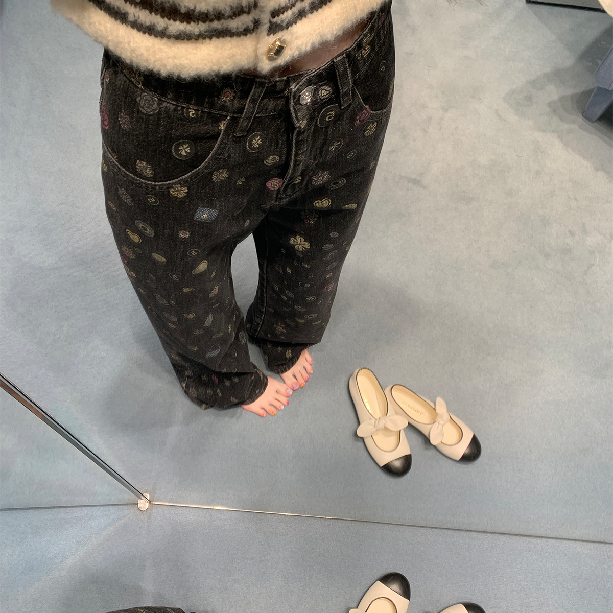 你的懒懒llan【25B私服裤！】版型chao好 印花牛仔裤LL-251209