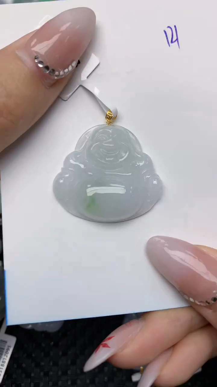 【闪购商品】翡翠颈饰18K金镶嵌天然翡翠a货