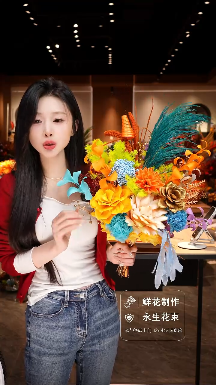 手工艺品琉璃手工花器花束空运包邮送货上门-以图片为准    