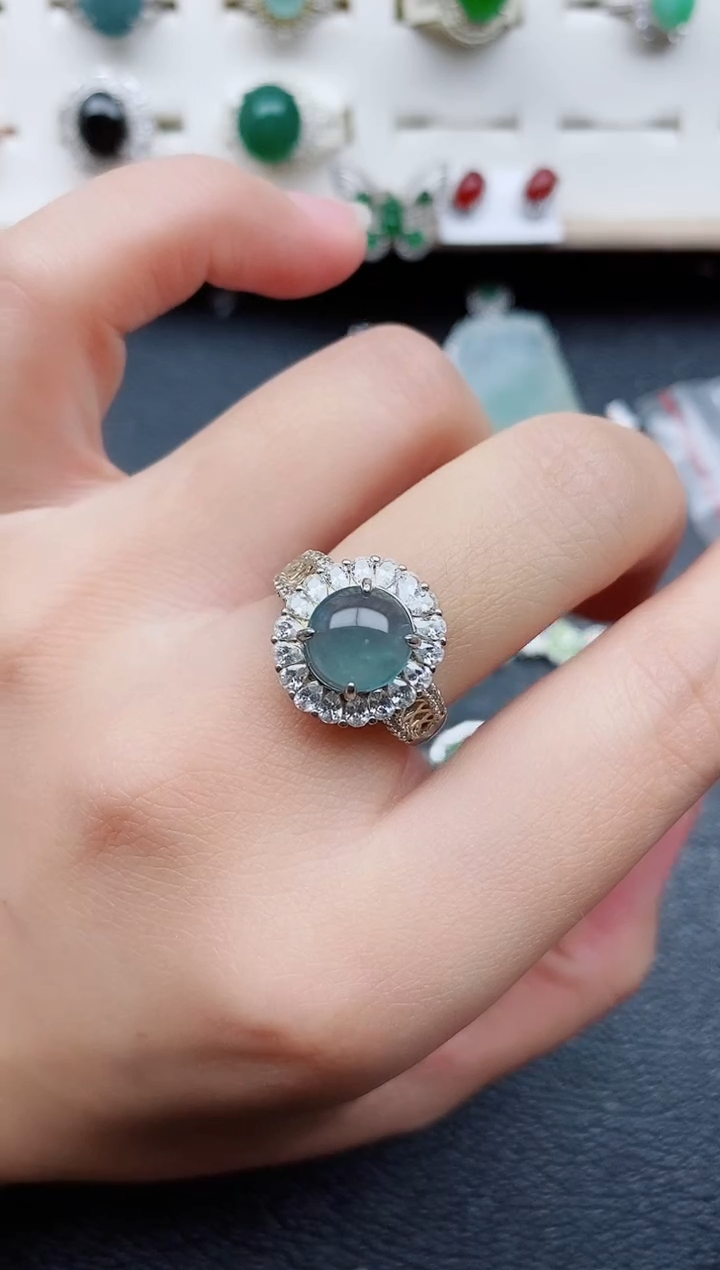 【闪购商品】翡翠戒指银S925镶嵌11111