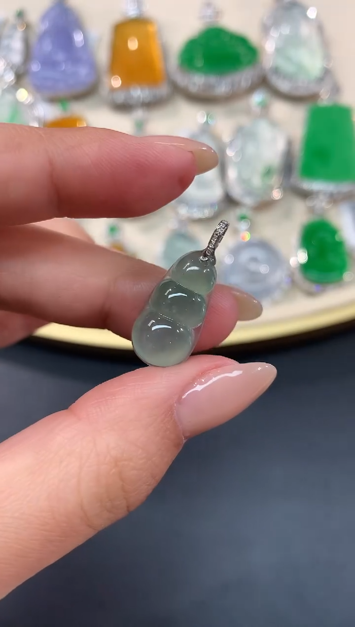 【闪购商品】翡翠吊坠(不含链)18K金镶嵌A235|1980