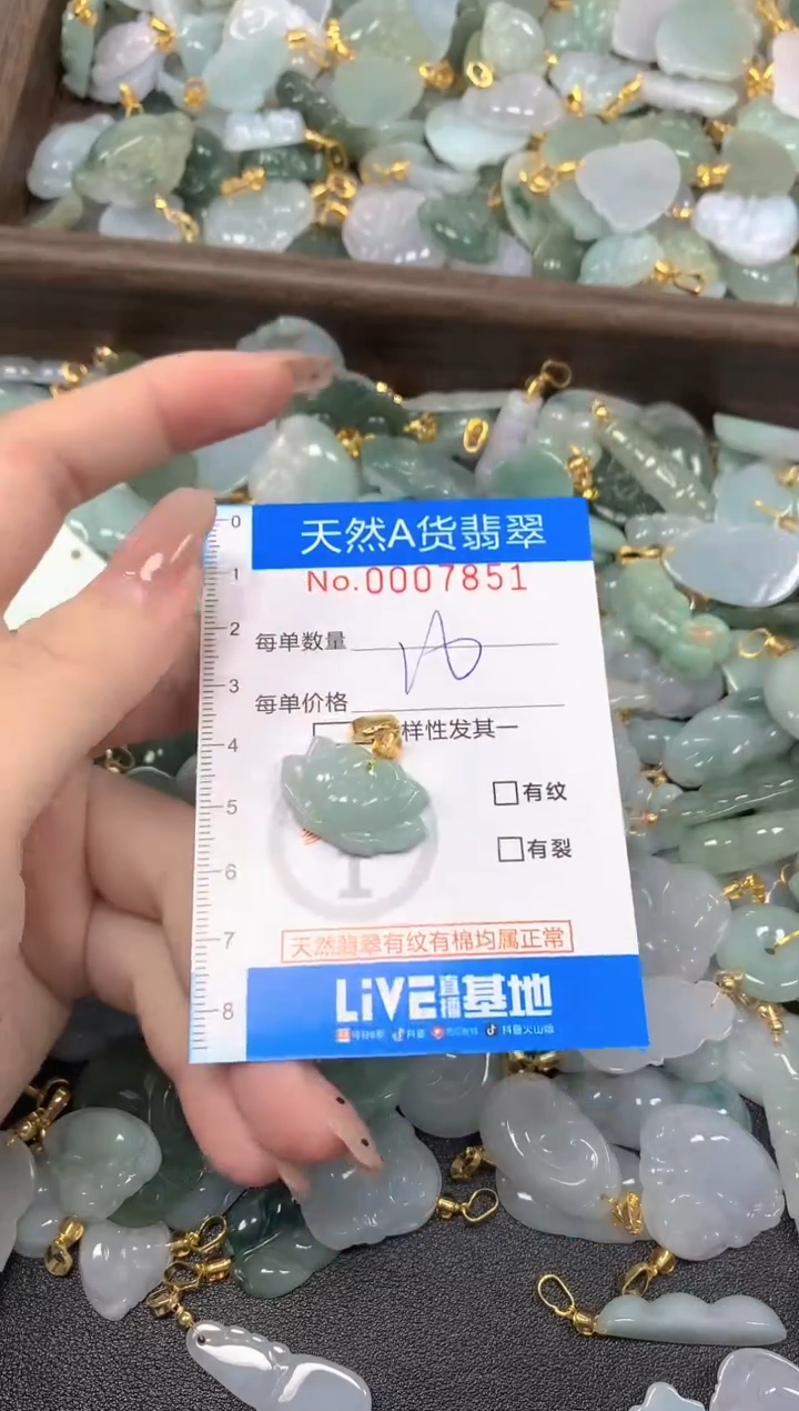 颈饰未镶嵌翡翠净货挂件-7851