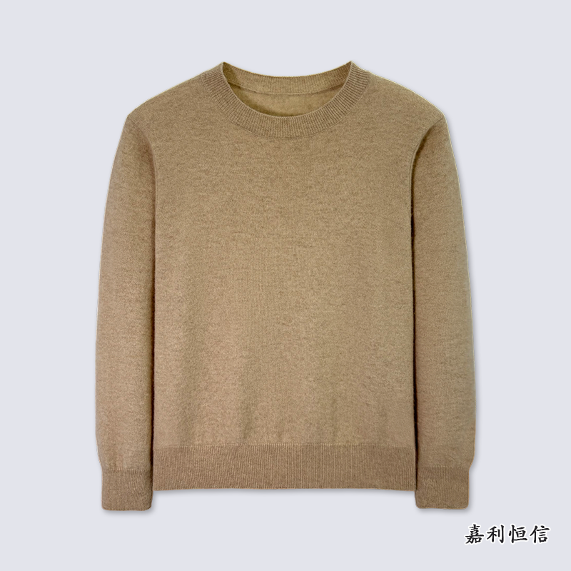 【匠心工艺】经典休闲纯色基础款女式纯山羊绒圆领套衫