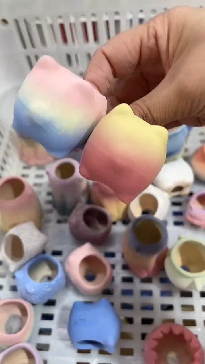 麦饭石粗陶多肉花盆口径3.5*3两个