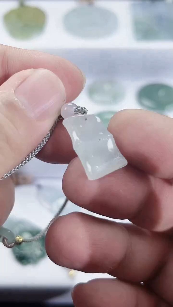 颈饰未镶嵌翡翠天然缅甸A货翡翠   小冰竹节