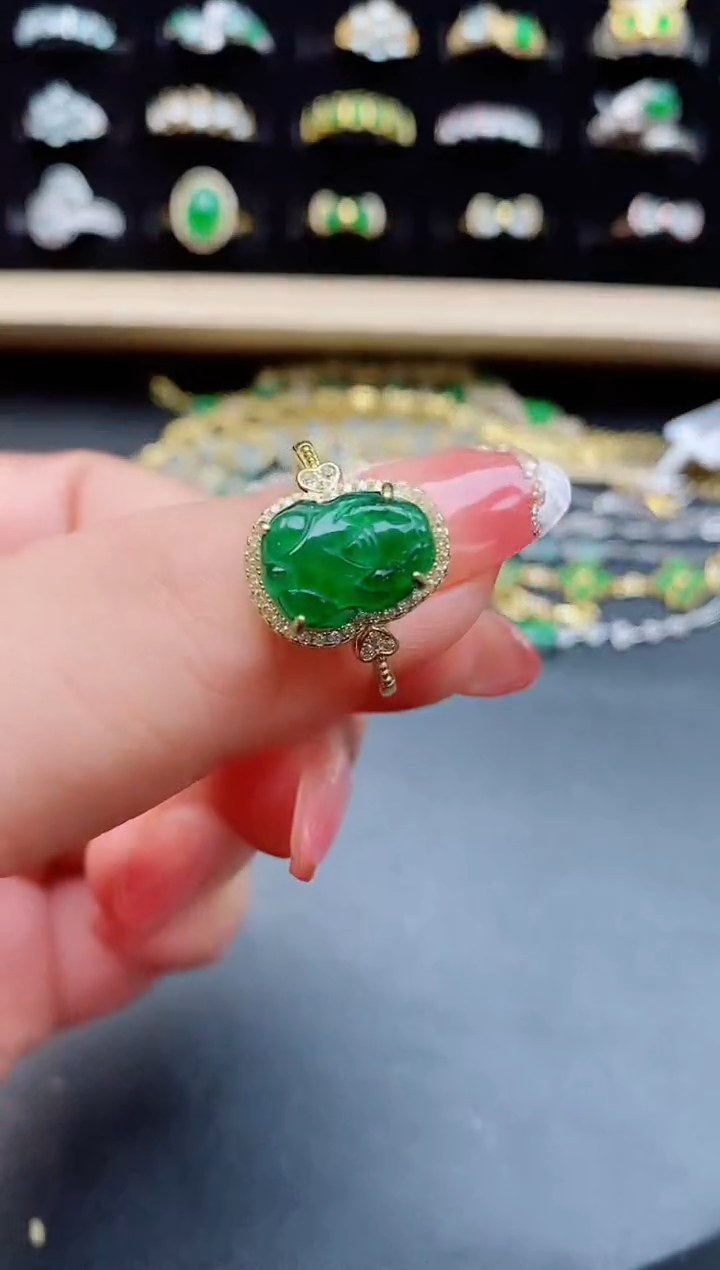 【闪购商品】翡翠戒指银S925镶嵌5080550