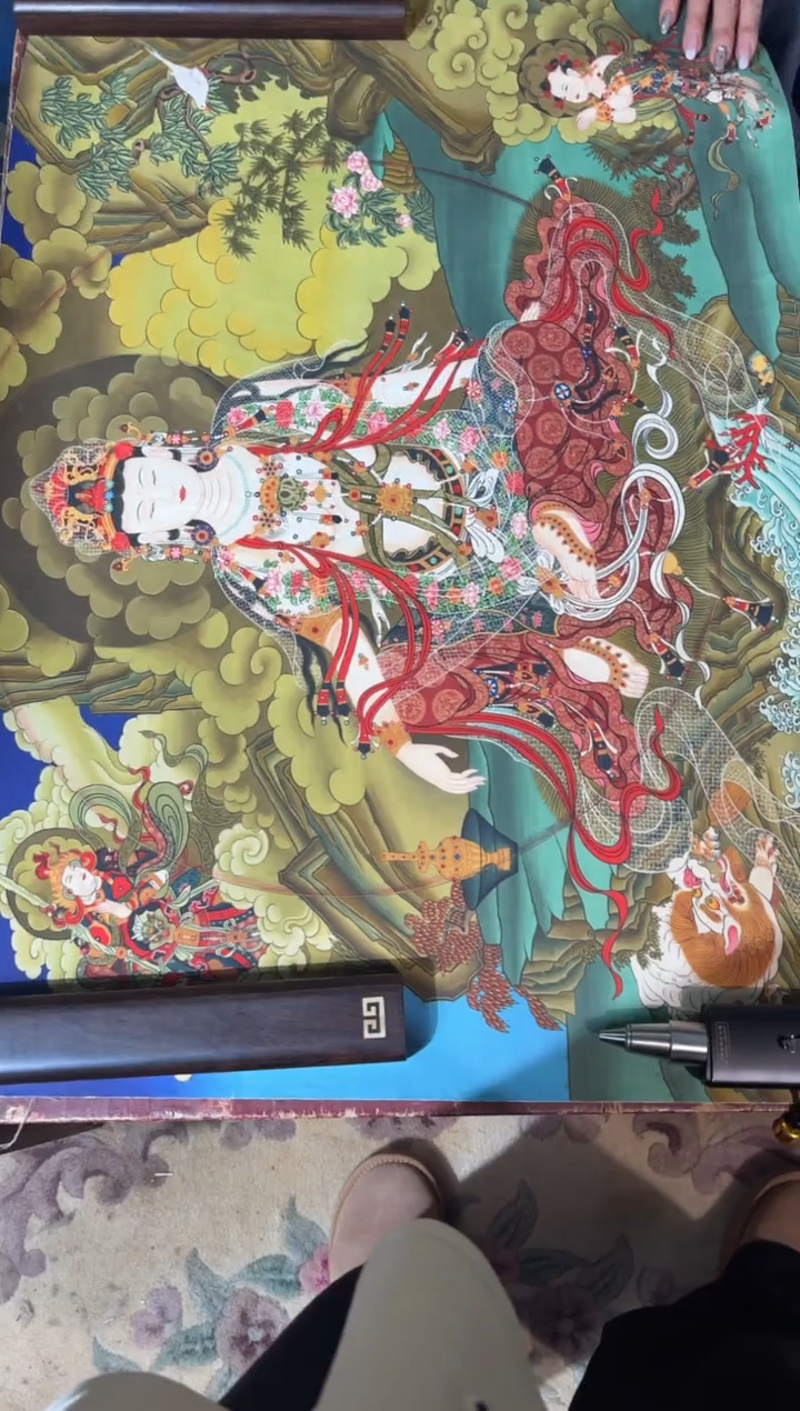 卷轴画龙妹的唐卡tk16