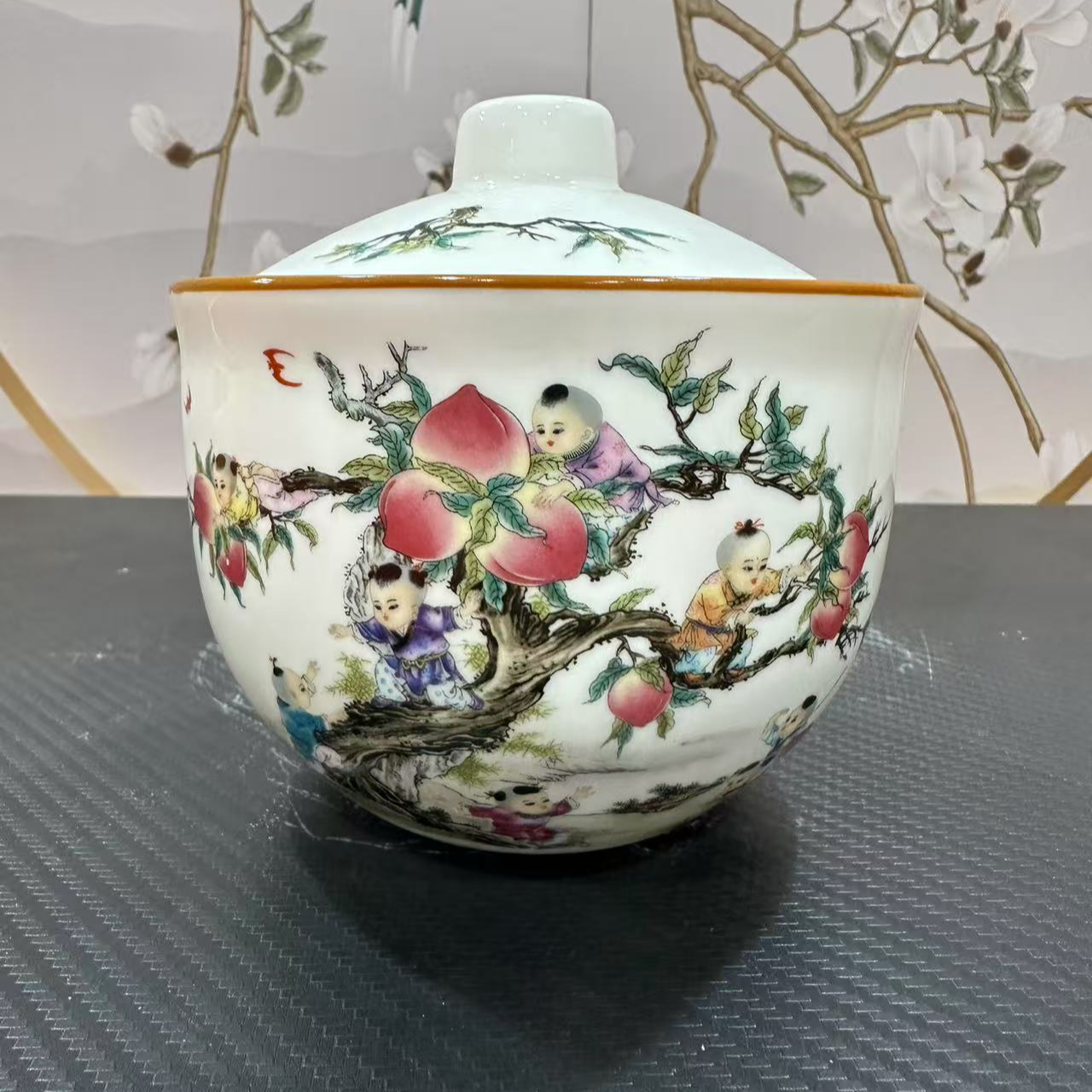 九子蟠桃陶瓷炖盅-容量500ml