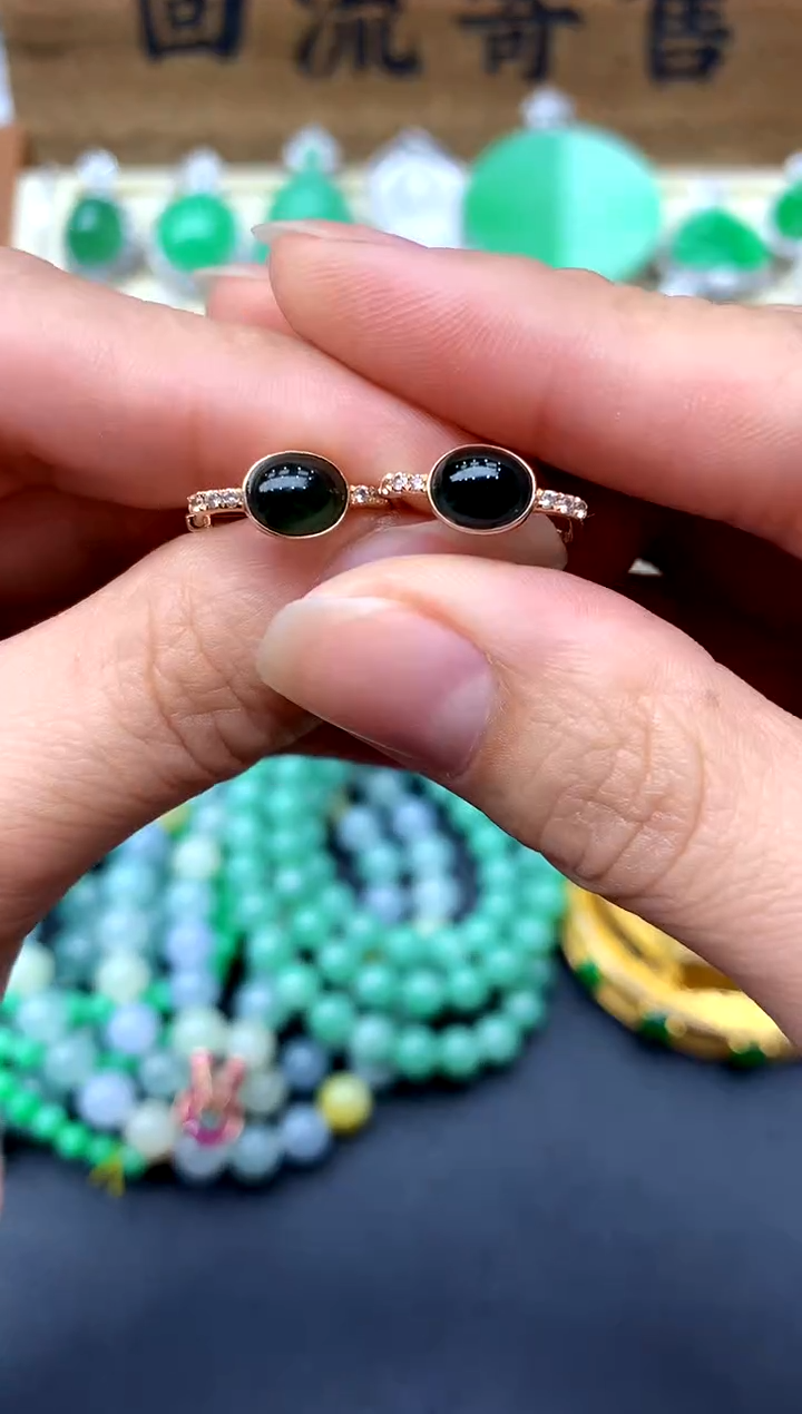 【闪购商品】翡翠耳饰18K金镶嵌288-中国好珍宝