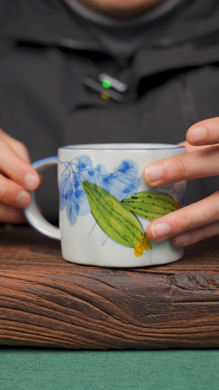 【闪购商品】瓷片60寻一缕瓷香杯釉下手工手绘瓷器