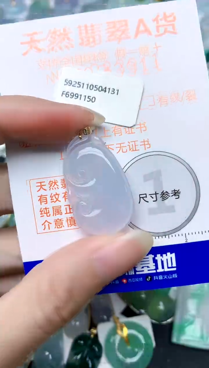 颈饰18K金镶嵌翡翠天然A货翡翠