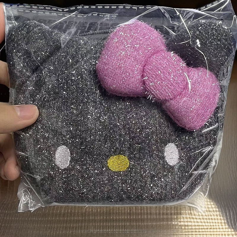 M169 灰色配粉蝴蝶结化妆包