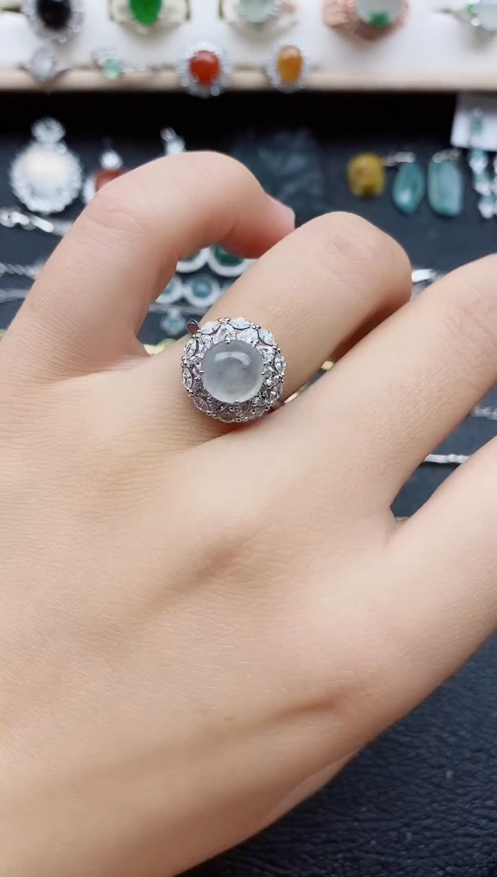 【闪购商品】翡翠戒指银S925镶嵌11111