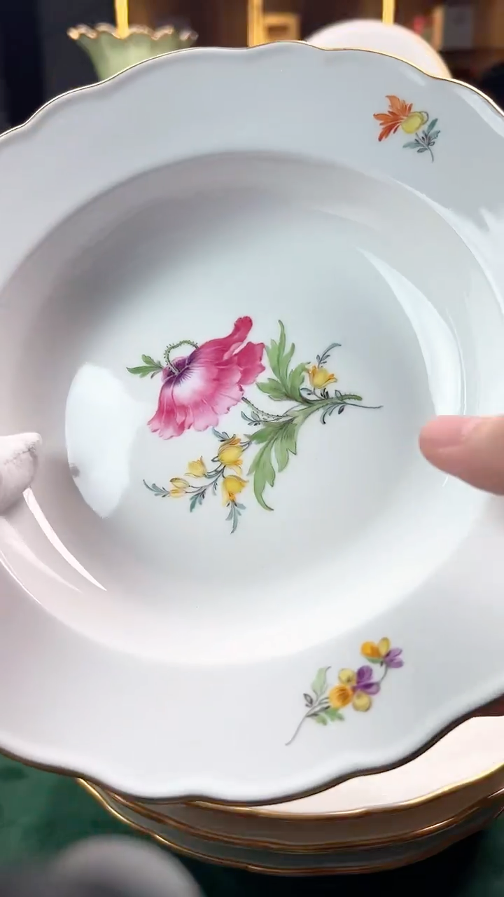 瓷片梅森二等花卉深盘